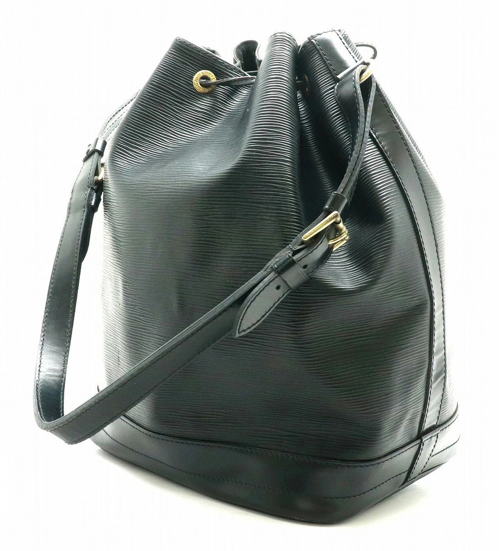 Louis Vuitton Noe Epi Leather Black Bag Shoulder Semi Noir One